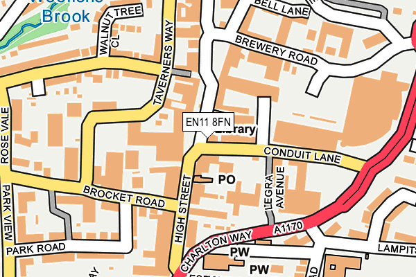EN11 8FN map - OS OpenMap – Local (Ordnance Survey) EN11 8FN map - OS OpenMap – Local (Ordnance Survey)