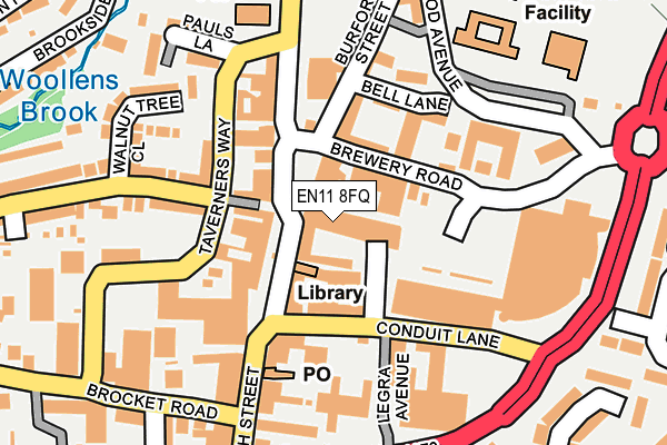 EN11 8FQ map - OS OpenMap – Local (Ordnance Survey) EN11 8FQ map - OS OpenMap – Local (Ordnance Survey)