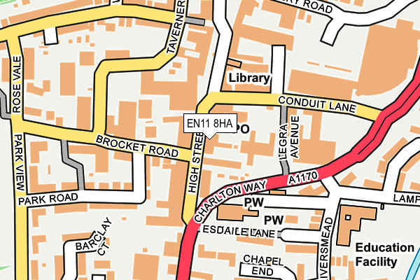 EN11 8HA map - OS OpenMap – Local (Ordnance Survey) EN11 8HA map - OS OpenMap – Local (Ordnance Survey)