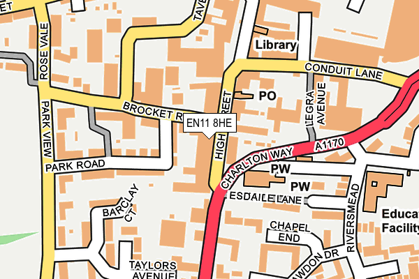 EN11 8HE map - OS OpenMap – Local (Ordnance Survey) EN11 8HE map - OS OpenMap – Local (Ordnance Survey)