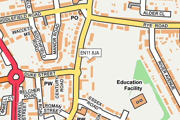 EN11 8JA map - OS OpenMap – Local (Ordnance Survey) EN11 8JA map - OS OpenMap – Local (Ordnance Survey)