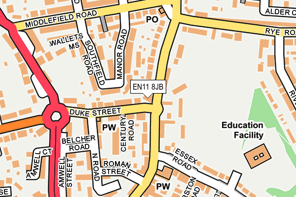 EN11 8JB map - OS OpenMap – Local (Ordnance Survey) EN11 8JB map - OS OpenMap – Local (Ordnance Survey)