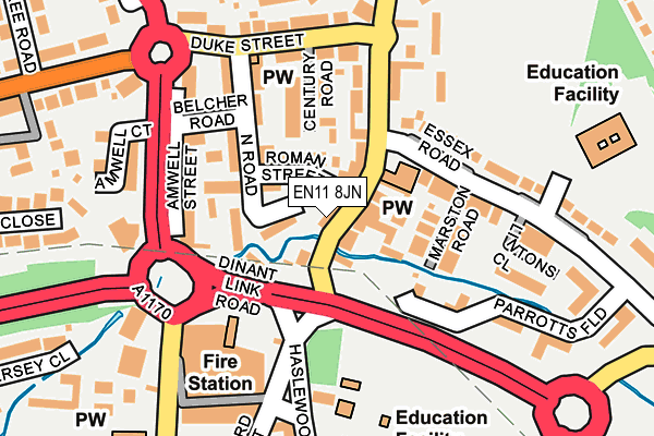 EN11 8JN map - OS OpenMap – Local (Ordnance Survey) EN11 8JN map - OS OpenMap – Local (Ordnance Survey)