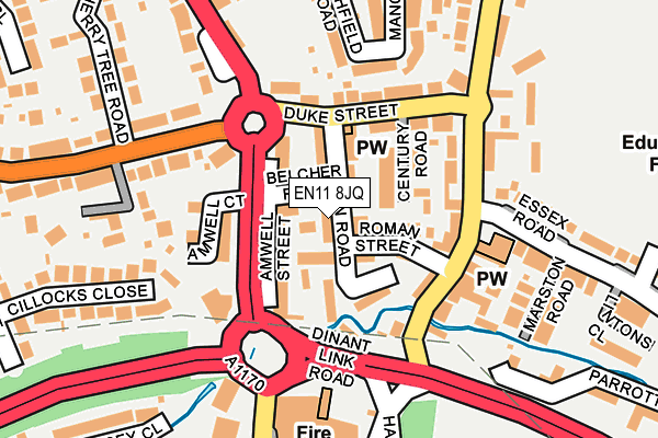 EN11 8JQ map - OS OpenMap – Local (Ordnance Survey) EN11 8JQ map - OS OpenMap – Local (Ordnance Survey)