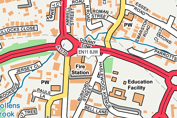 EN11 8JW map - OS OpenMap – Local (Ordnance Survey) EN11 8JW map - OS OpenMap – Local (Ordnance Survey)