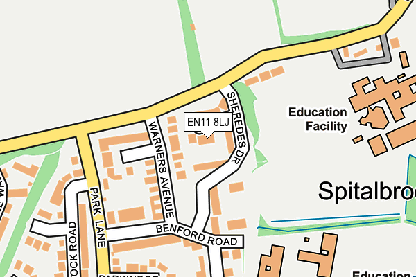 EN11 8LJ map - OS OpenMap – Local (Ordnance Survey)
