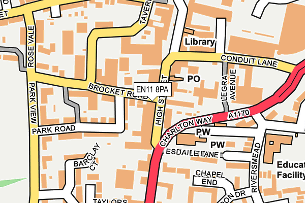 EN11 8PA map - OS OpenMap – Local (Ordnance Survey) EN11 8PA map - OS OpenMap – Local (Ordnance Survey)