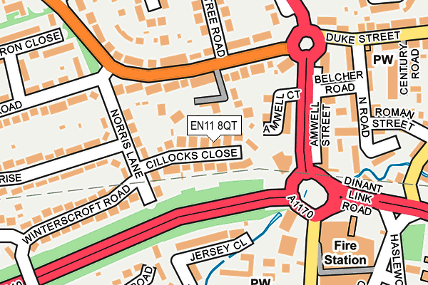 EN11 8QT map - OS OpenMap – Local (Ordnance Survey) EN11 8QT map - OS OpenMap – Local (Ordnance Survey)