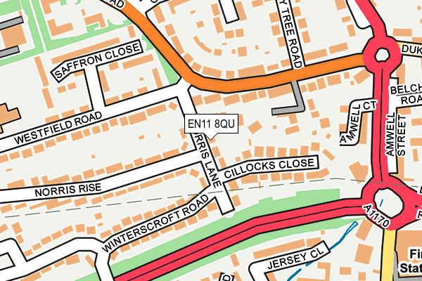 EN11 8QU map - OS OpenMap – Local (Ordnance Survey) EN11 8QU map - OS OpenMap – Local (Ordnance Survey)