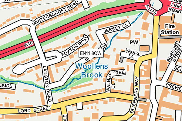 EN11 8QW map - OS OpenMap – Local (Ordnance Survey) EN11 8QW map - OS OpenMap – Local (Ordnance Survey)