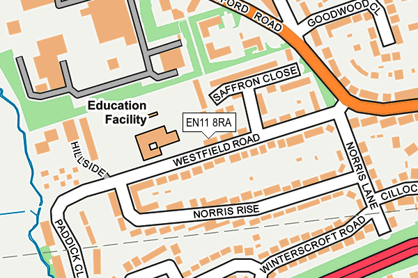EN11 8RA map - OS OpenMap – Local (Ordnance Survey) EN11 8RA map - OS OpenMap – Local (Ordnance Survey)
