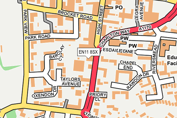 EN11 8SX map - OS OpenMap – Local (Ordnance Survey)