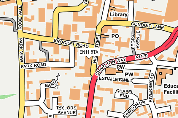 EN11 8TA map - OS OpenMap – Local (Ordnance Survey) EN11 8TA map - OS OpenMap – Local (Ordnance Survey)
