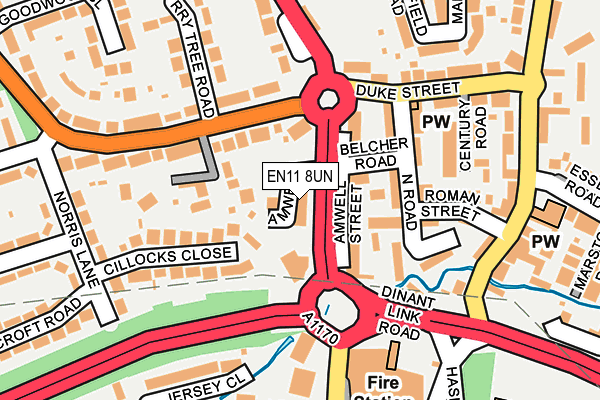 EN11 8UN map - OS OpenMap – Local (Ordnance Survey) EN11 8UN map - OS OpenMap – Local (Ordnance Survey)