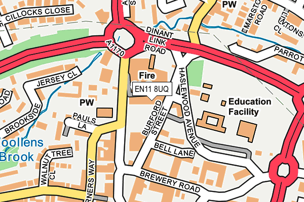 EN11 8UQ map - OS OpenMap – Local (Ordnance Survey) EN11 8UQ map - OS OpenMap – Local (Ordnance Survey)