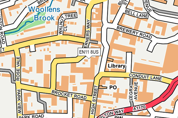 EN11 8US map - OS OpenMap – Local (Ordnance Survey) EN11 8US map - OS OpenMap – Local (Ordnance Survey)