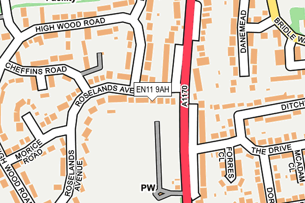 EN11 9AH map - OS OpenMap – Local (Ordnance Survey) EN11 9AH map - OS OpenMap – Local (Ordnance Survey)
