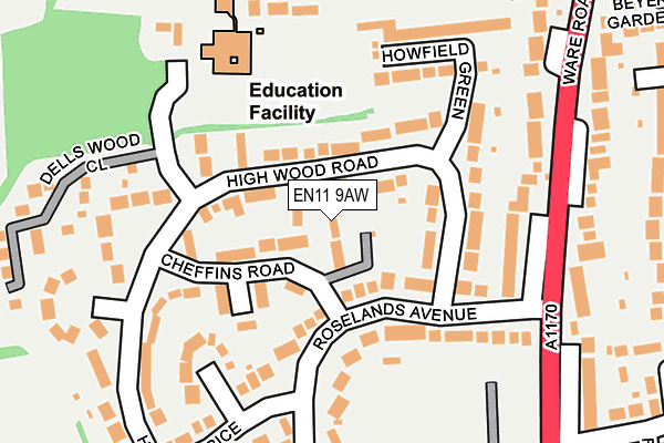 EN11 9AW map - OS OpenMap – Local (Ordnance Survey) EN11 9AW map - OS OpenMap – Local (Ordnance Survey)