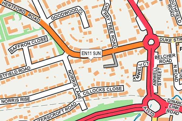 EN11 9JN map - OS OpenMap – Local (Ordnance Survey) EN11 9JN map - OS OpenMap – Local (Ordnance Survey)