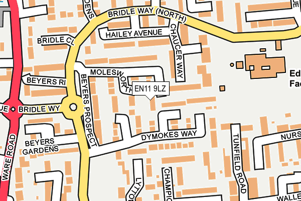 EN11 9LZ map - OS OpenMap – Local (Ordnance Survey) EN11 9LZ map - OS OpenMap – Local (Ordnance Survey)