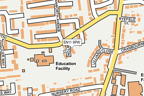 EN11 9PW map - OS OpenMap – Local (Ordnance Survey) EN11 9PW map - OS OpenMap – Local (Ordnance Survey)