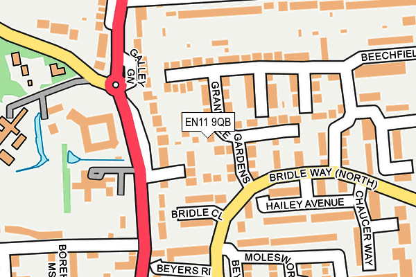 EN11 9QB map - OS OpenMap – Local (Ordnance Survey) EN11 9QB map - OS OpenMap – Local (Ordnance Survey)