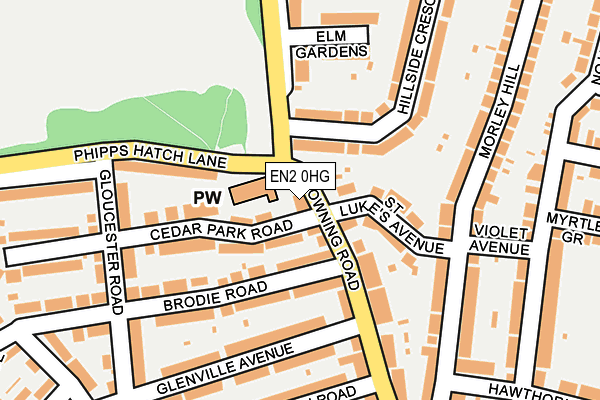 EN2 0HG map - OS OpenMap – Local (Ordnance Survey) EN2 0HG map - OS OpenMap – Local (Ordnance Survey)