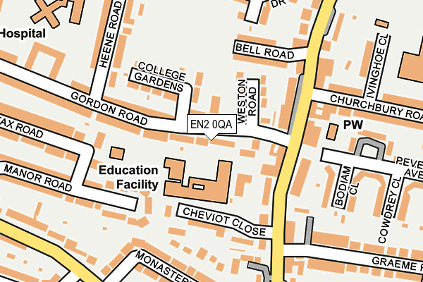 EN2 0QA map - OS OpenMap – Local (Ordnance Survey)