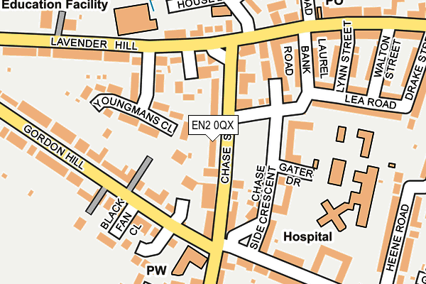 EN2 0QX map - OS OpenMap – Local (Ordnance Survey) EN2 0QX map - OS OpenMap – Local (Ordnance Survey)