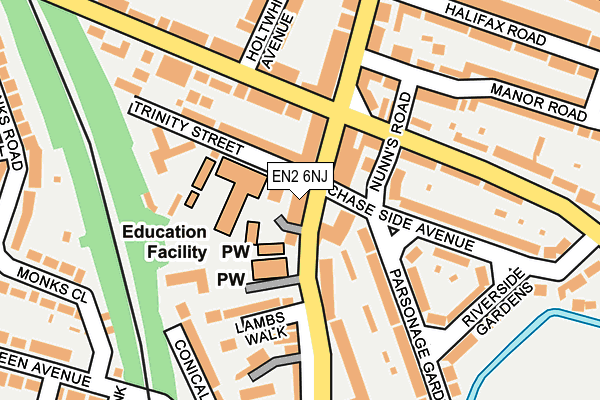 EN2 6NJ map - OS OpenMap – Local (Ordnance Survey)