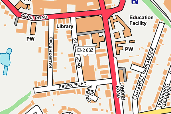 EN2 6SZ map - OS OpenMap – Local (Ordnance Survey) EN2 6SZ map - OS OpenMap – Local (Ordnance Survey)