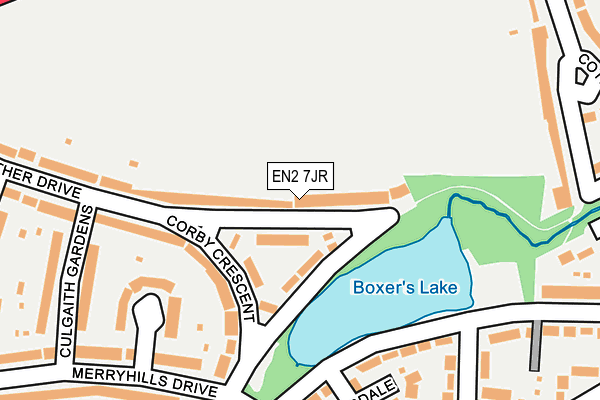 EN2 7JR map - OS OpenMap – Local (Ordnance Survey)