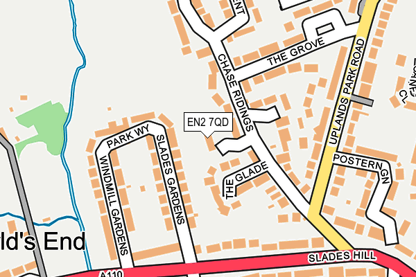 EN2 7QD map - OS OpenMap – Local (Ordnance Survey) EN2 7QD map - OS OpenMap – Local (Ordnance Survey)