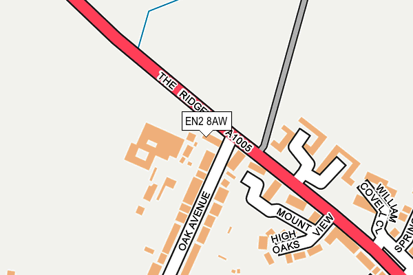 EN2 8AW map - OS OpenMap – Local (Ordnance Survey) EN2 8AW map - OS OpenMap – Local (Ordnance Survey)