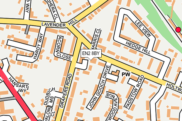 EN2 8BY map - OS OpenMap – Local (Ordnance Survey) EN2 8BY map - OS OpenMap – Local (Ordnance Survey)