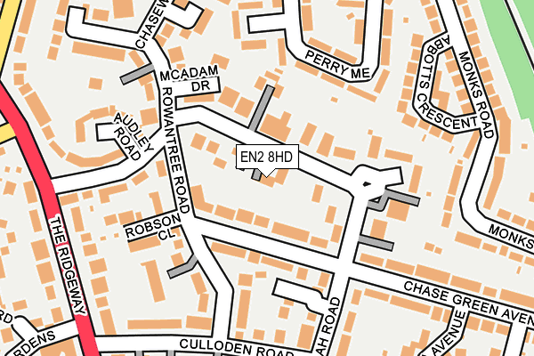 EN2 8HD map - OS OpenMap – Local (Ordnance Survey) EN2 8HD map - OS OpenMap – Local (Ordnance Survey)