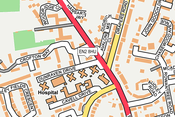 EN2 8HU map - OS OpenMap – Local (Ordnance Survey) EN2 8HU map - OS OpenMap – Local (Ordnance Survey)