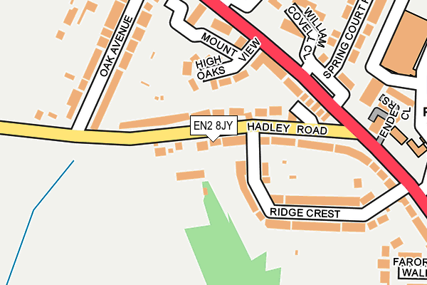 EN2 8JY map - OS OpenMap – Local (Ordnance Survey) EN2 8JY map - OS OpenMap – Local (Ordnance Survey)