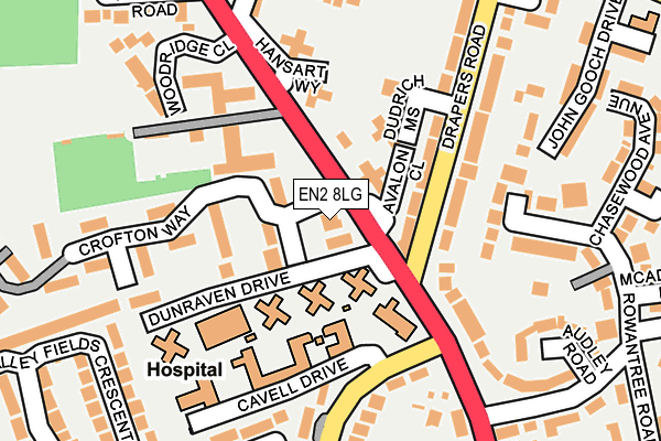 EN2 8LG map - OS OpenMap – Local (Ordnance Survey) EN2 8LG map - OS OpenMap – Local (Ordnance Survey)