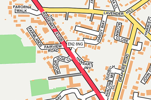EN2 8NG map - OS OpenMap – Local (Ordnance Survey) EN2 8NG map - OS OpenMap – Local (Ordnance Survey)