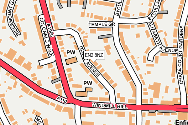 EN2 8NZ map - OS OpenMap – Local (Ordnance Survey) EN2 8NZ map - OS OpenMap – Local (Ordnance Survey)