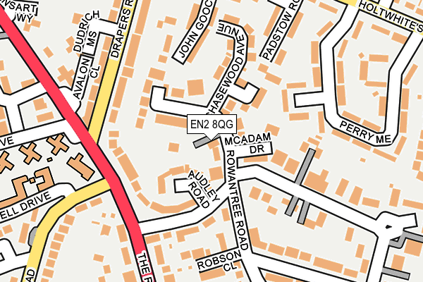 EN2 8QG map - OS OpenMap – Local (Ordnance Survey)