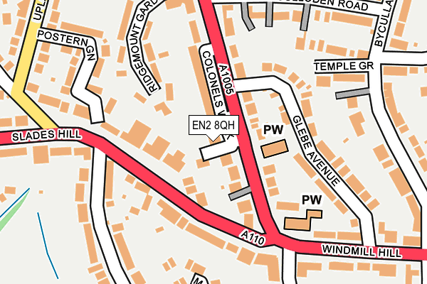 EN2 8QH map - OS OpenMap – Local (Ordnance Survey) EN2 8QH map - OS OpenMap – Local (Ordnance Survey)