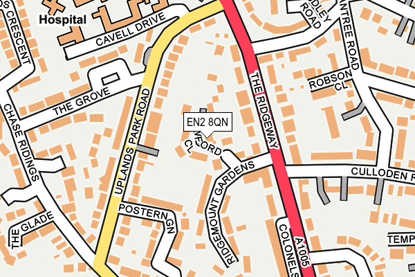 EN2 8QN map - OS OpenMap – Local (Ordnance Survey) EN2 8QN map - OS OpenMap – Local (Ordnance Survey)
