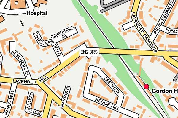 EN2 8RS map - OS OpenMap – Local (Ordnance Survey) EN2 8RS map - OS OpenMap – Local (Ordnance Survey)