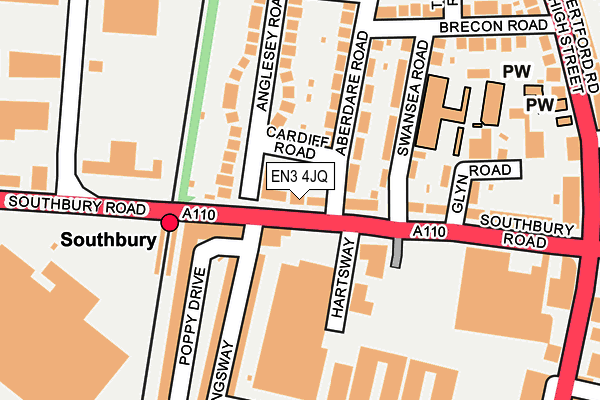 EN3 4JQ map - OS OpenMap – Local (Ordnance Survey)