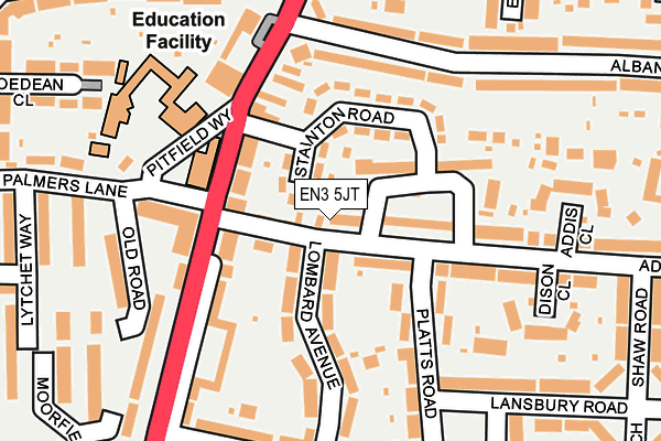 EN3 5JT map - OS OpenMap – Local (Ordnance Survey) EN3 5JT map - OS OpenMap – Local (Ordnance Survey)