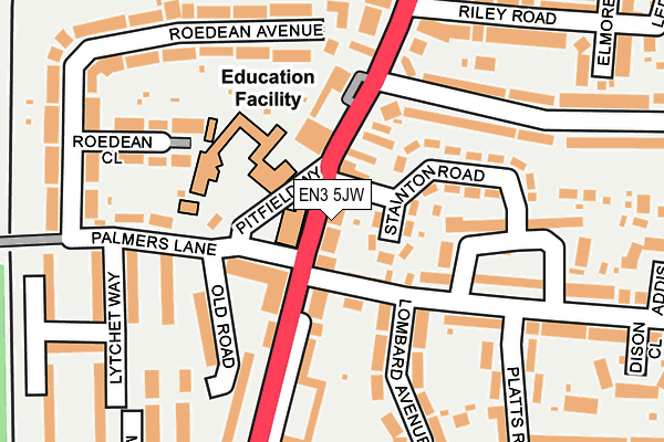 EN3 5JW map - OS OpenMap – Local (Ordnance Survey) EN3 5JW map - OS OpenMap – Local (Ordnance Survey)
