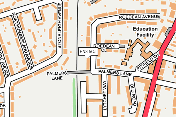 EN3 5QJ map - OS OpenMap – Local (Ordnance Survey) EN3 5QJ map - OS OpenMap – Local (Ordnance Survey)
