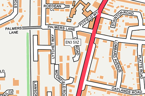 EN3 5XZ map - OS OpenMap – Local (Ordnance Survey) EN3 5XZ map - OS OpenMap – Local (Ordnance Survey)